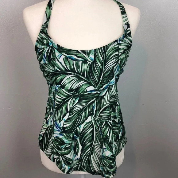 NWT A.N.A Multi Palm Leaf Swimsuit Top Size M - Picture 1 of 7